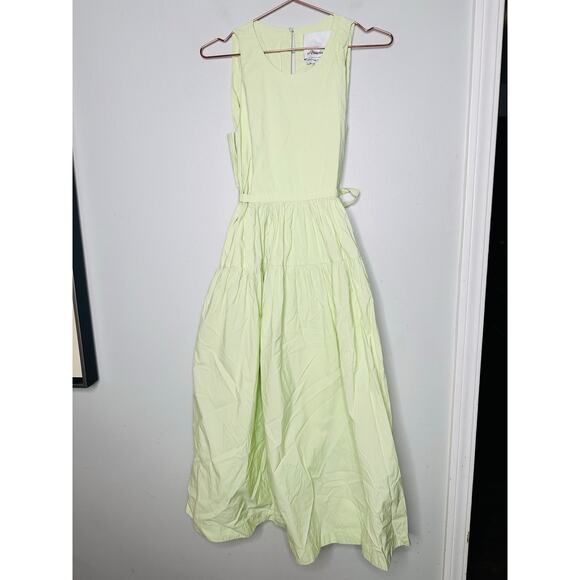 3.1 PHILLIP LIM X RTR Pale Yellow Sleeveless Belted Midi Dress Size 4 - Picture 4 of 16